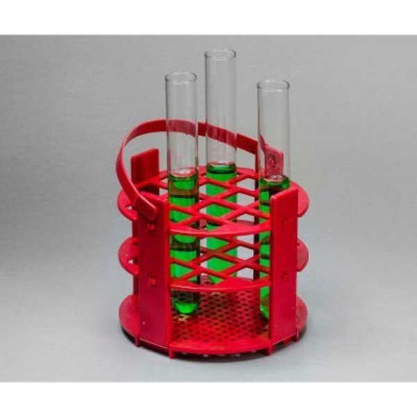 Bel-Art Bel-Art No-Wire Round Rack 187431016, Polypropylene, For 13-16mm Tubes, 14 Places, Red, 1/PK 18743-1016